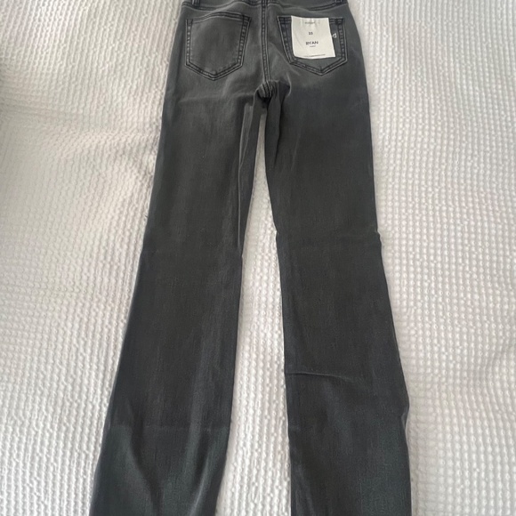 VICI - HARLOW/HIDDEN HIGH RISE STRETCH DISTRESSED WIDE LEG JEANS - CHARCOAL - Picture 7 of 7